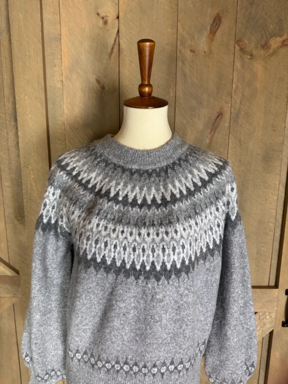 Rebecca Minkoff gray Fair Isle sweater Size Small New with tag